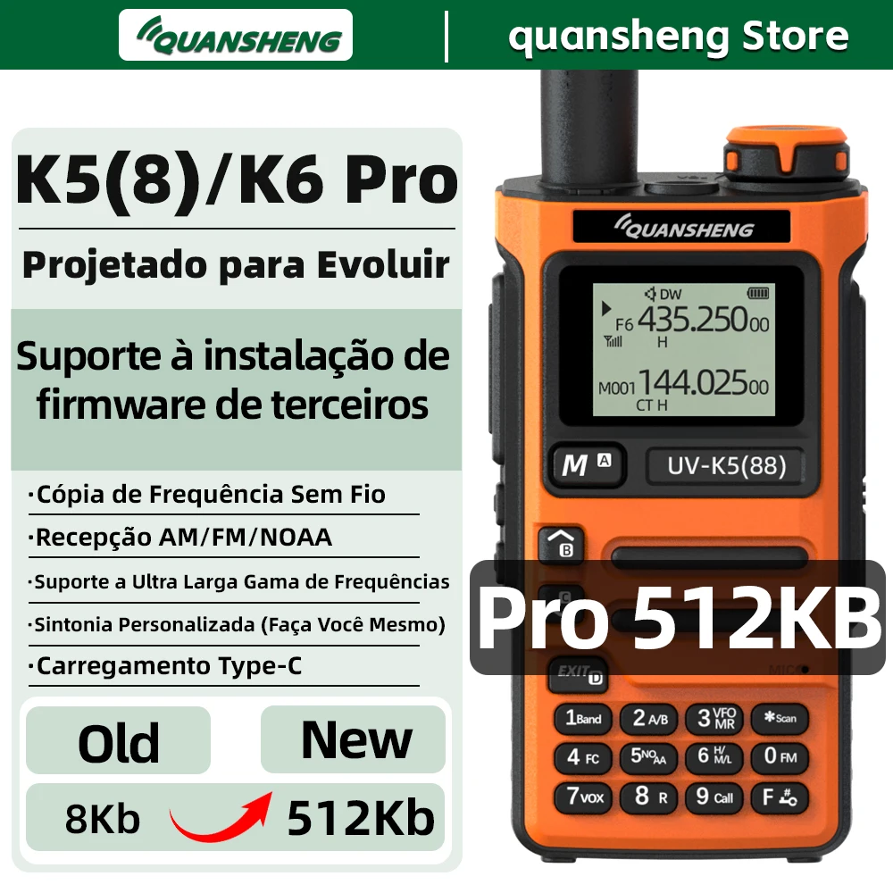全盛uv-k5-8-ウォーキートーキー-k6-pro-512kbメモリ-長距離携帯型fm無線セット-ウォーキー-キャンプ用通信ラジオ