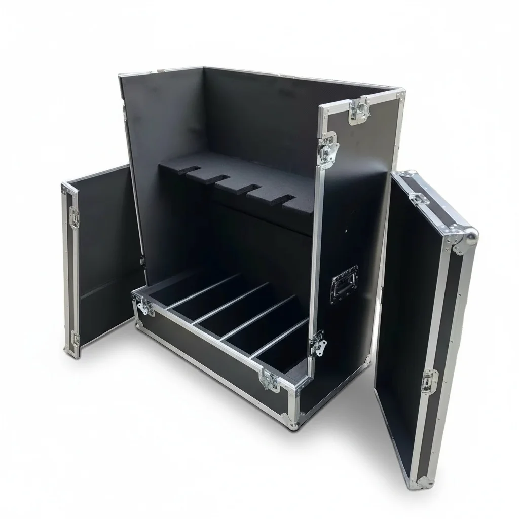 

Aluminum Flight Case, Custom Size Equipment Hard Case with Foam and Wheels, Protective Transport Case for Guitars and Music