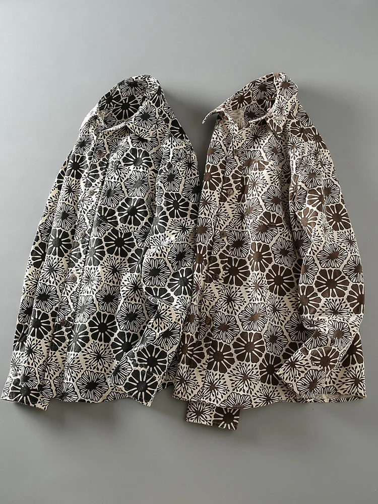 

Новая весенняя мужская рубашка из чистого хлопка в американском стиле: комфортная, дышащая, с принтом, свободного кроя, с длинным рукавом и воротником.