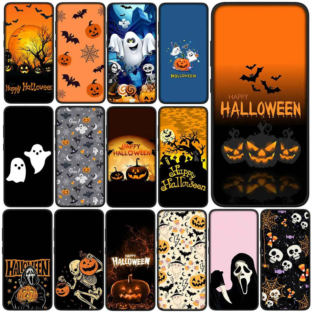 Little Ghost with Halloween Pumpkin Phone Cover Case for Huawei Y7A Y6P Y5P Y6 Y7 Y9 Prime 2018 2019 Y8P Y9A Y8S P Smart Casing