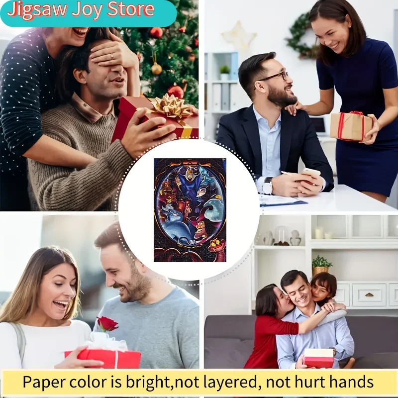 Puzzle 1000 elementów Disney Villains - Maleficent, Cruella, Jafar, Ursula, Hades - Duże puzzle dla dorosłych i rodzin - Urodziny