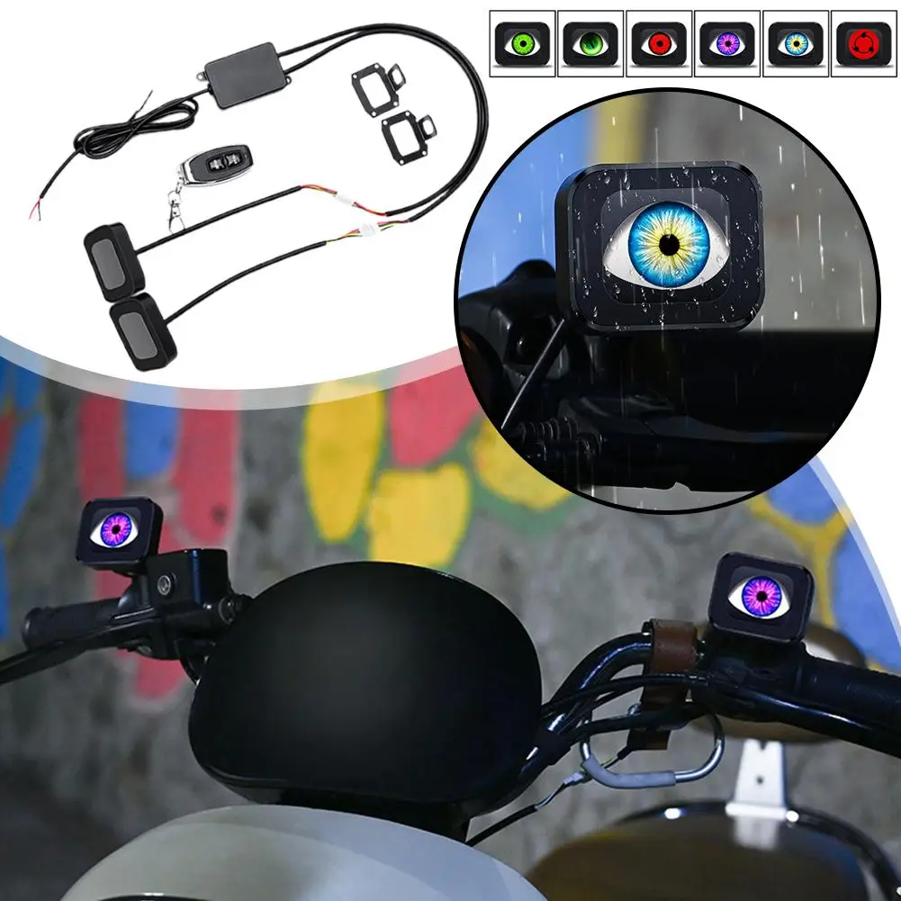 

New Electric Tricycle Motorcycle LED Rearview Mirror Eye Modification Winking Devil Light I1B4