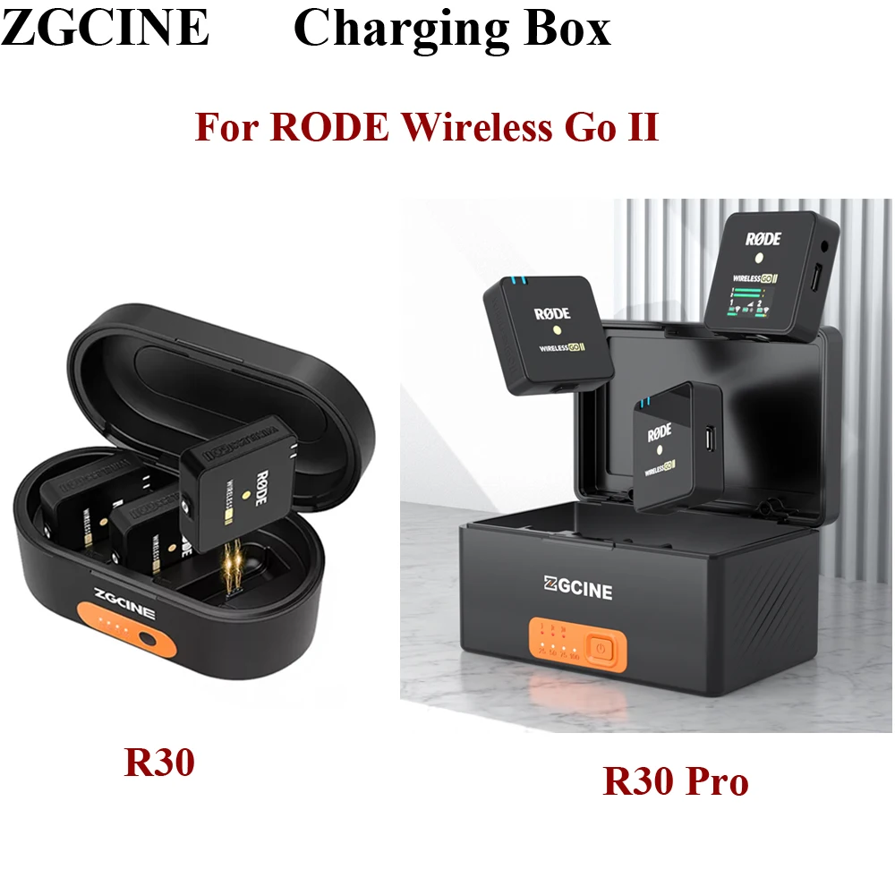 

ZGCINE ZG-R30/R30 Pro Fast Charging Box 3400mAh Built-in Battery Power Bank Rechargeable Case for Rode Wireless GO II 2 I