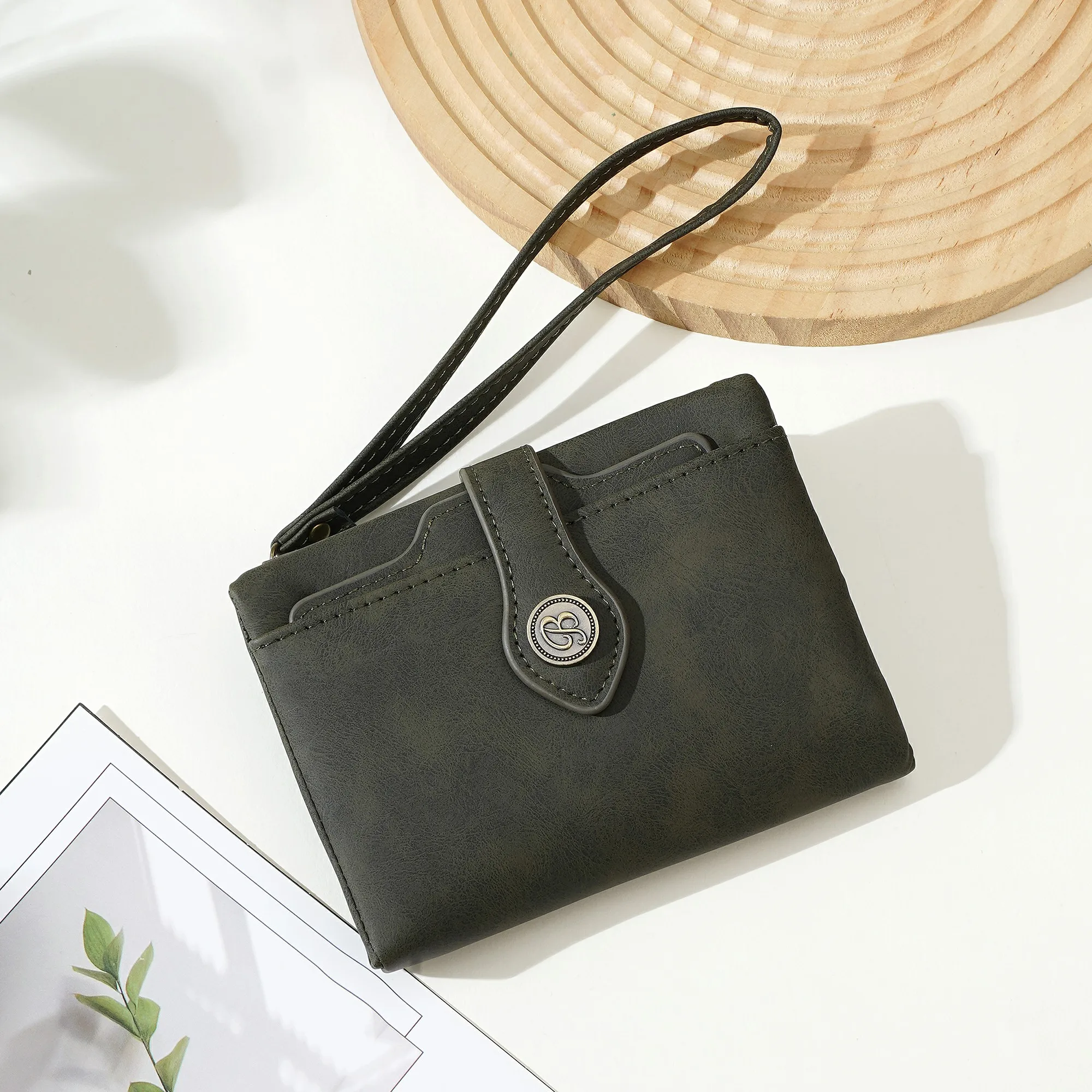 1 Stück - Baellerry Damen Vintage PU-Leder Kurzbörse mit 80% Rabatt, mit Handgelenkschlaufe, 8 Kartenfächern + Ausweisfenster + abnehmbarem Kartenhalter, praktisches Geburtstagsgeschenk für Frauen. – Detail 17