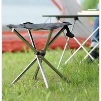 Portable Stainless Steel Folding Outdoor Telescopic Stool Camping Fishing Stool Telescopic Chair Easy to Fold Load Bearing 150kg