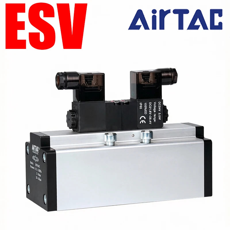 AirTAC ESV Series Standard Solenoid Valve  5/2 Way 5/3 Way Pneumatic Directional Control Valve ESV200 ESV300 ESV400 ESV600