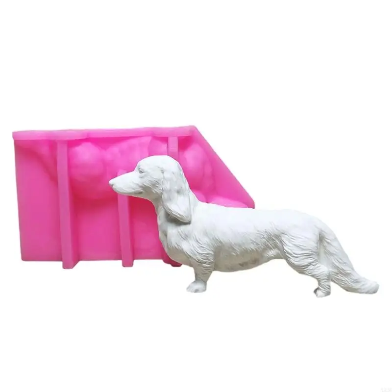 

652F Dachshund Silicone Casting Mold Versatile Wiener Dog Silicone Mold for Handmade Figurines and Scented