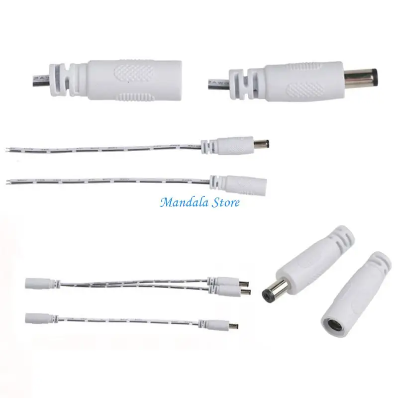 U2JC Male Female Power Cable 5.5x2.1mm Power Extension Cable for Camera Surveillances Security Camera LED Strips Enduring