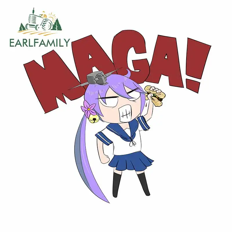 

EARLFAMILY 13cm x 12cm Auto Car Stickers and Decals for MAGA Cartoon girl Personality Vinyl Trunk Windows Car Assessoires