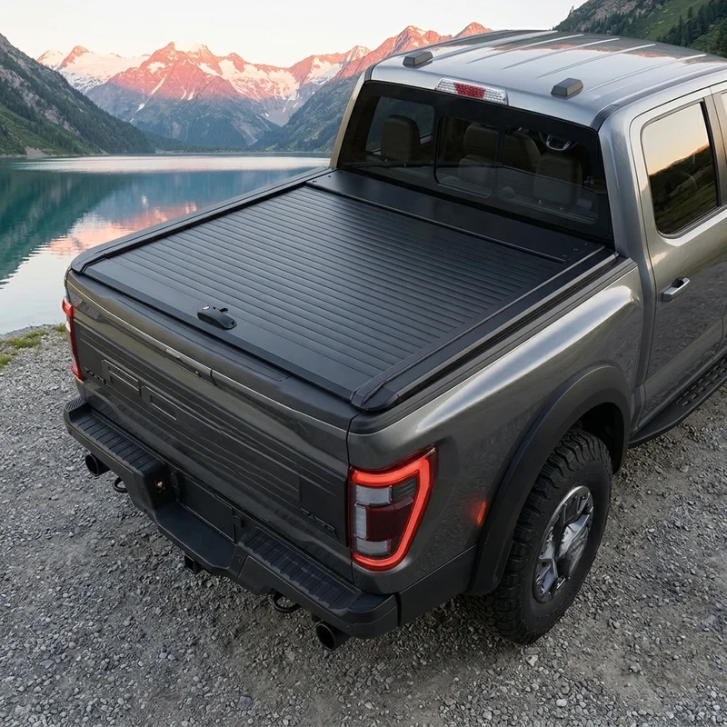 High Quality Anti-theft Aluminum Alloy Retractable Roller Shutter Tonneau Cover Fit L200 Triton Navara NP300 Frontier Raptor