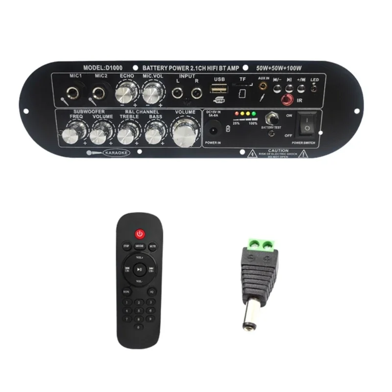 

2.1 channel subwoofer digital amplifier board 12v rechargeable 50W + 100W powerful support USB input BT5.0