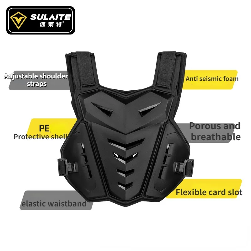 SULAITE-Motocross Body Armor, Jaqueta Da Motocicleta, Colete, Costas, Protetor De Peito, Off-Road Dirt Bike, Equipamento De Proteção