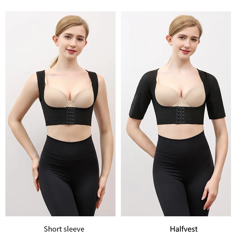 Tank top short sleeved Upper Arm Shaper Post Surgical Slimmer Compression Sleeves Posture Corrector Tops Shapewear for Women