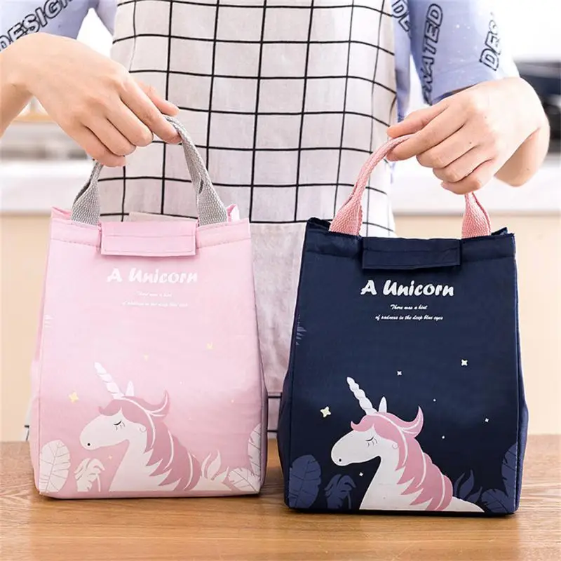 Cute Thickened Student Lunch Bag Thermal Waterproof Storage Bag Lunch Box Cartoon Insulated Cooler Lunch Bag Breakfast Organizer