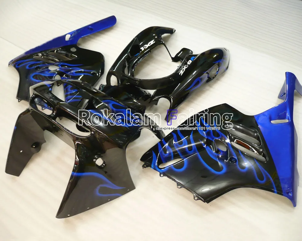 

Blue Flames black body Kawasaki NINJA Fairings kit ZX9R 94 95 96 97 ZX-9R Cowling plastic ZX 9R 1994 1995 1996 1997