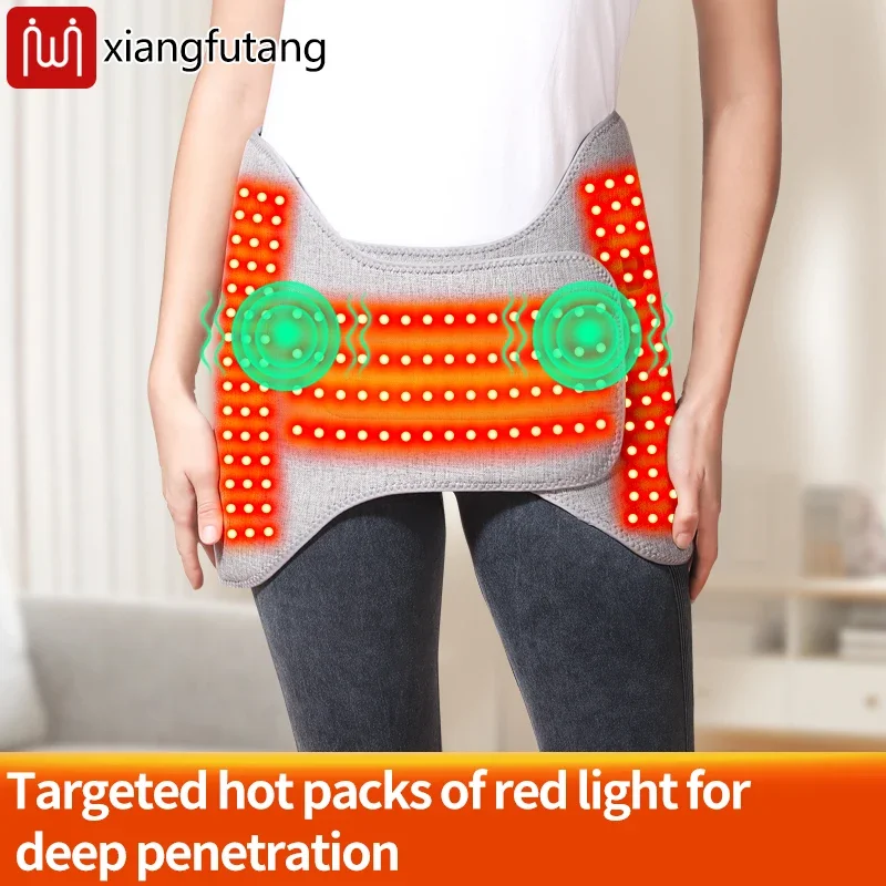 Red Light Heating Waist Hot Compress Massager Vibration Lumbar Brace Belt Waist Back Massage Relief Muscle Relaxation