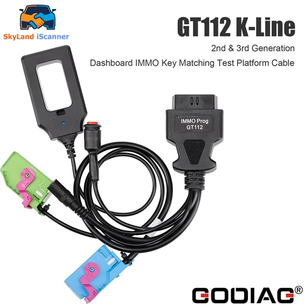 2026 GODIAG GT112 K-Line FOR VW/Audi/Skoda/Seat 2nd & 3rd Generation Dashboard IMMO Key Matching Test Platform Cable