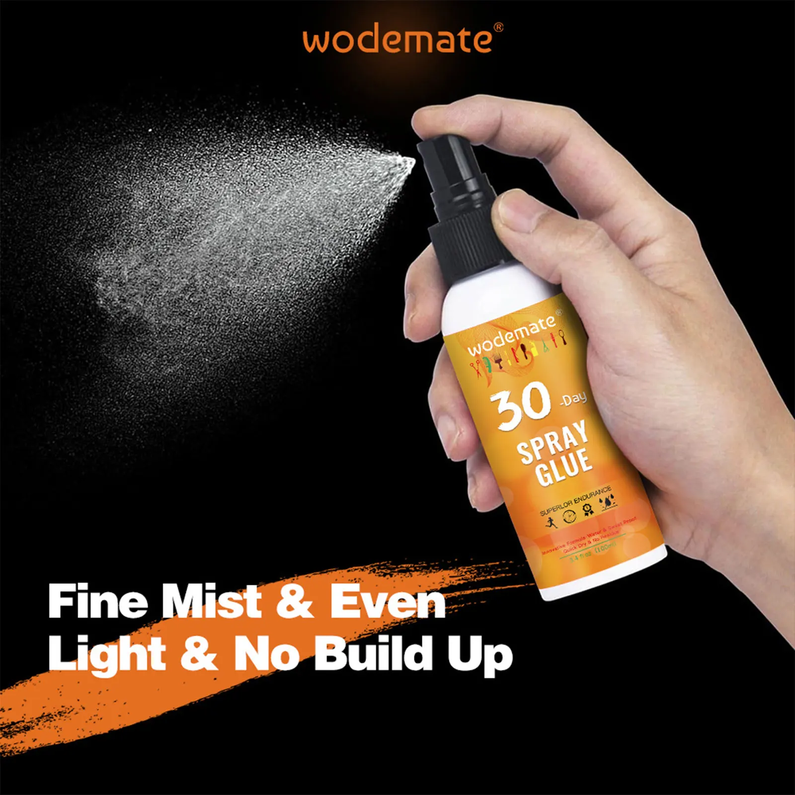 WODEMATE 3.4 OZ (100ML) Lace Wig Glue Spray Waterproof Lace Melting Spray Fast Drying Wig Adhesive Spray 30-Days Long Lasting