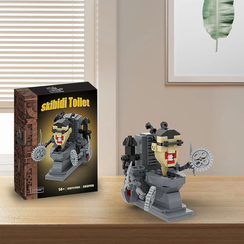 

MOC double-saw toilet man building block toy is compatible with