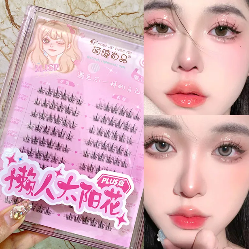 10 Rows 120 Bundles Eyelash Extension Transparent Stem Reusable Individual Cluster Fluffy Lower Lashes Comic False Eyelashes