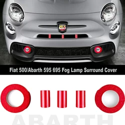 ABS Plastic Material Front Grill Trim Fog Lamp Surround Cover 5 Pieces Set Click On Type For Fiat Abarth 595 695 Series 3 08-16