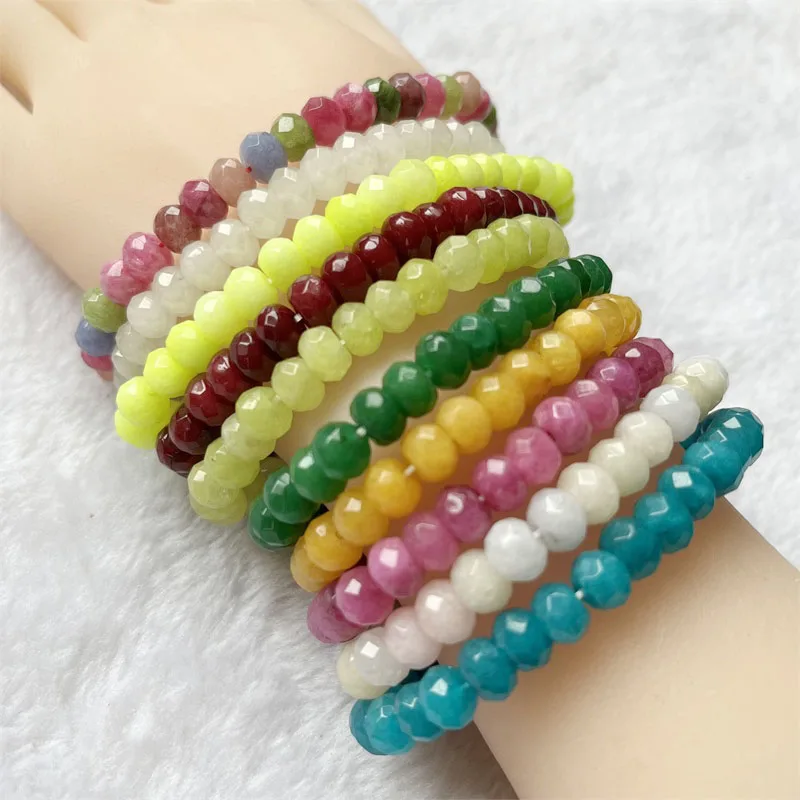 

5*8 мм граненый темно-красный рубиновый браслет, ювелирные изделия из натурального камня, благородная элегантная женская Драгоценная цепочка