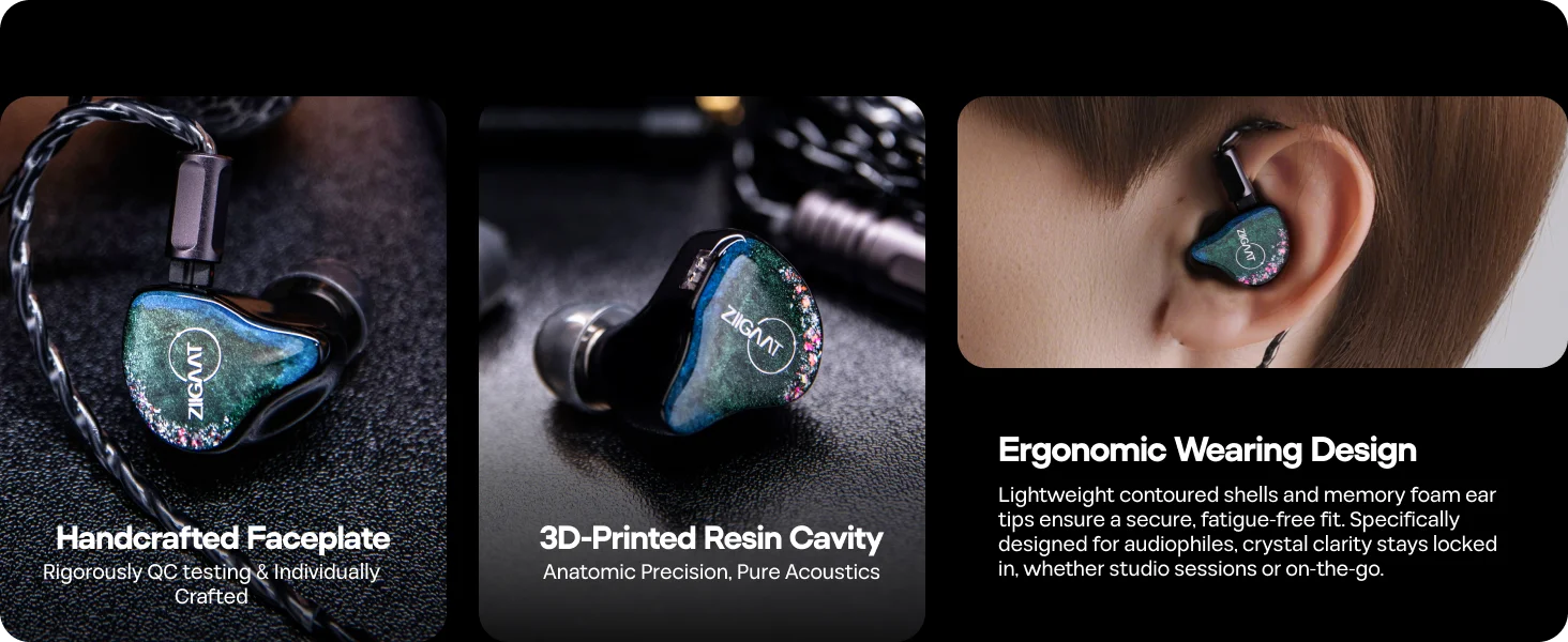 Linsoul ZiiGaat Luna 6 Balanced Armature Drivers Studio IEM Monitor Hifi-Kopfhörer mit 2-poligem austauschbarem Kabel – Detail 5