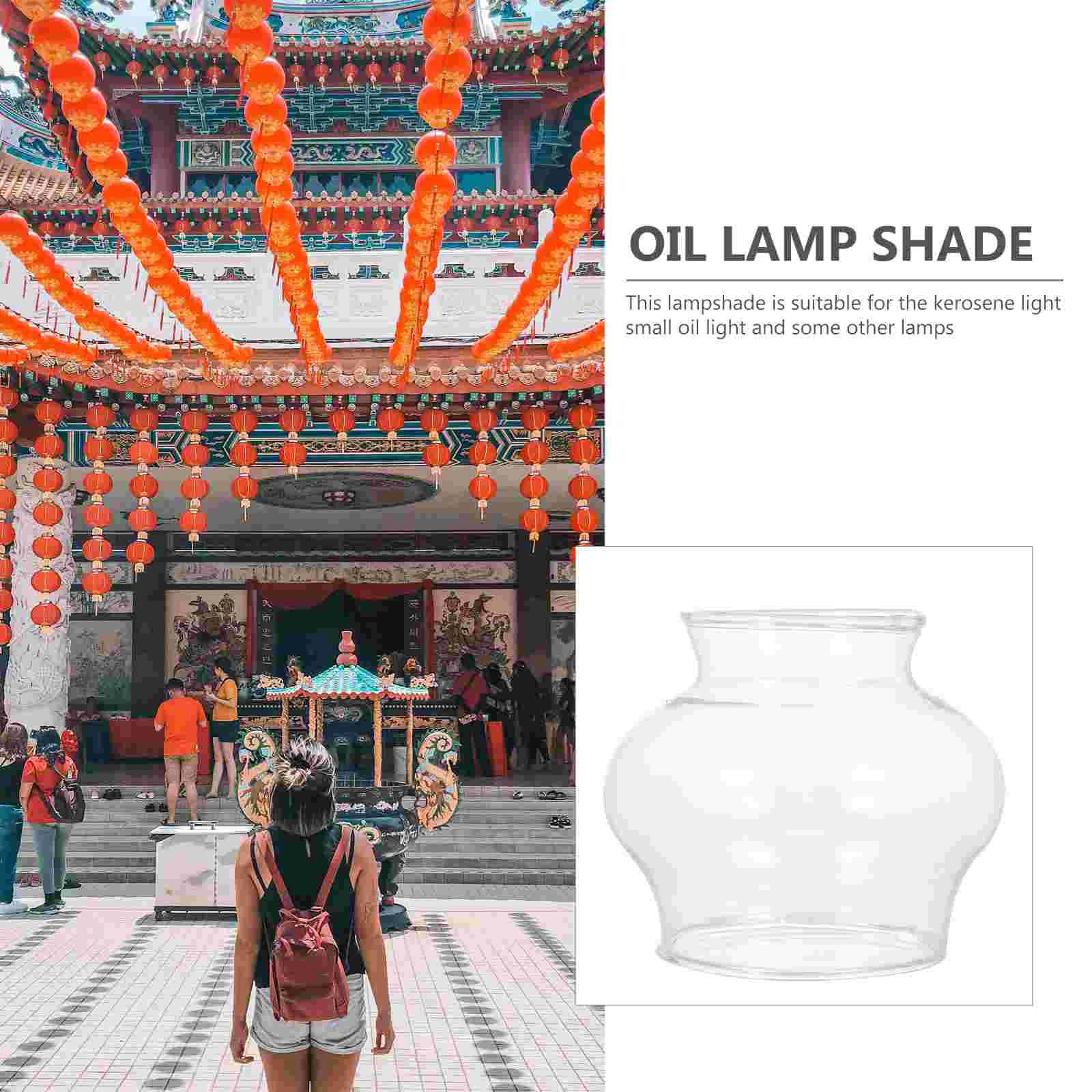 Glass Lamp Oil Cover Tube Holder Chimney Replacement Ended Open Holders Lampshade Clear Globe Flame Light Shades