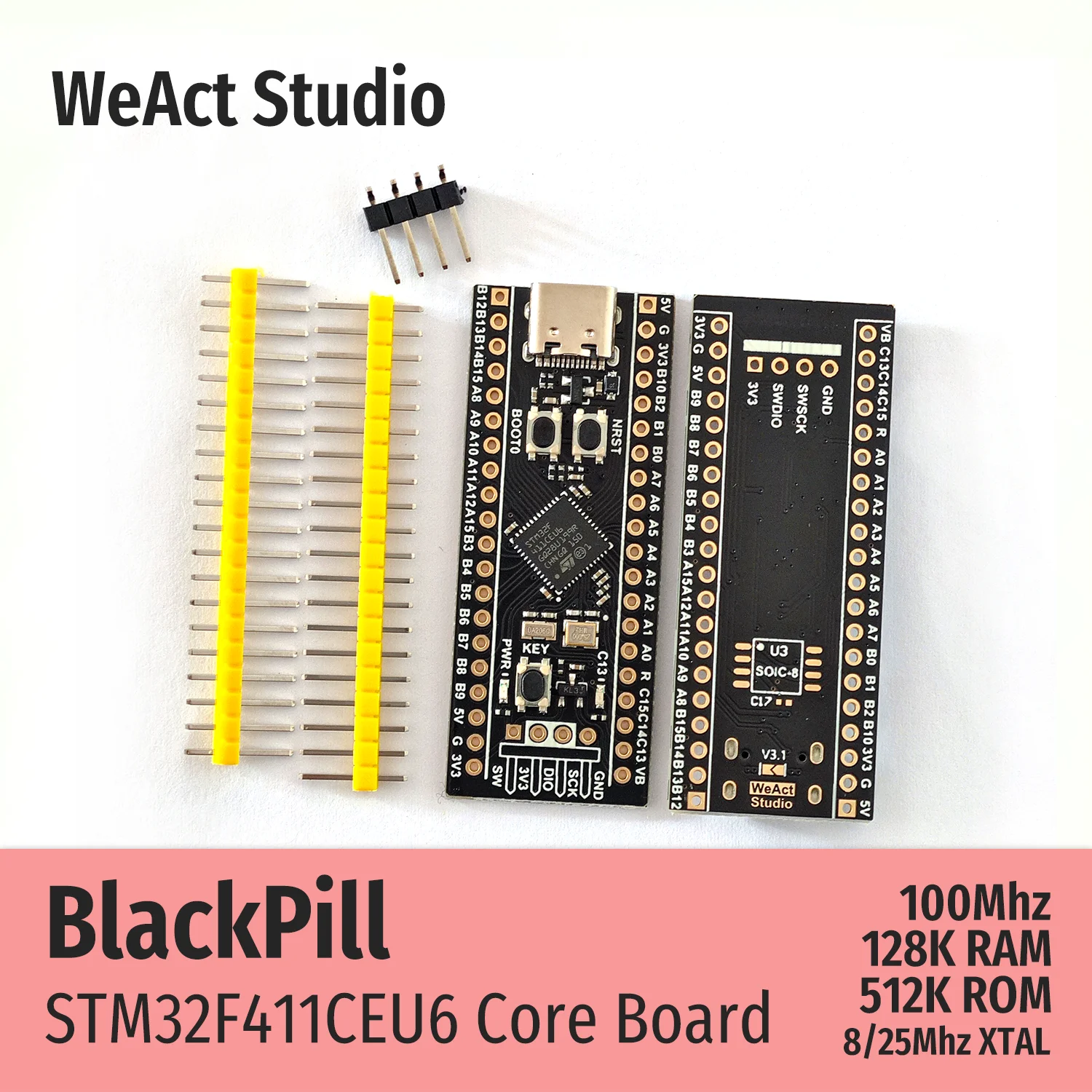 WeAct BlackPill STM32F411CEU6 STM32F4 STM32 Core Ban Học Ban Phát Triển Arduino Micropython