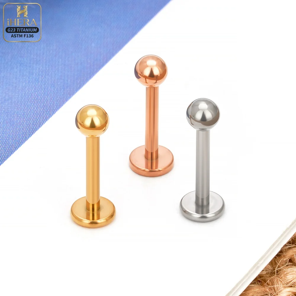 5/50 Stück G23 Titan Piercing Labret Lippenstecker 16G Innengewinde Ohrstecker Nasenstecker Tragus Knorpel Helix Daith Körperpiercing – Detail 23