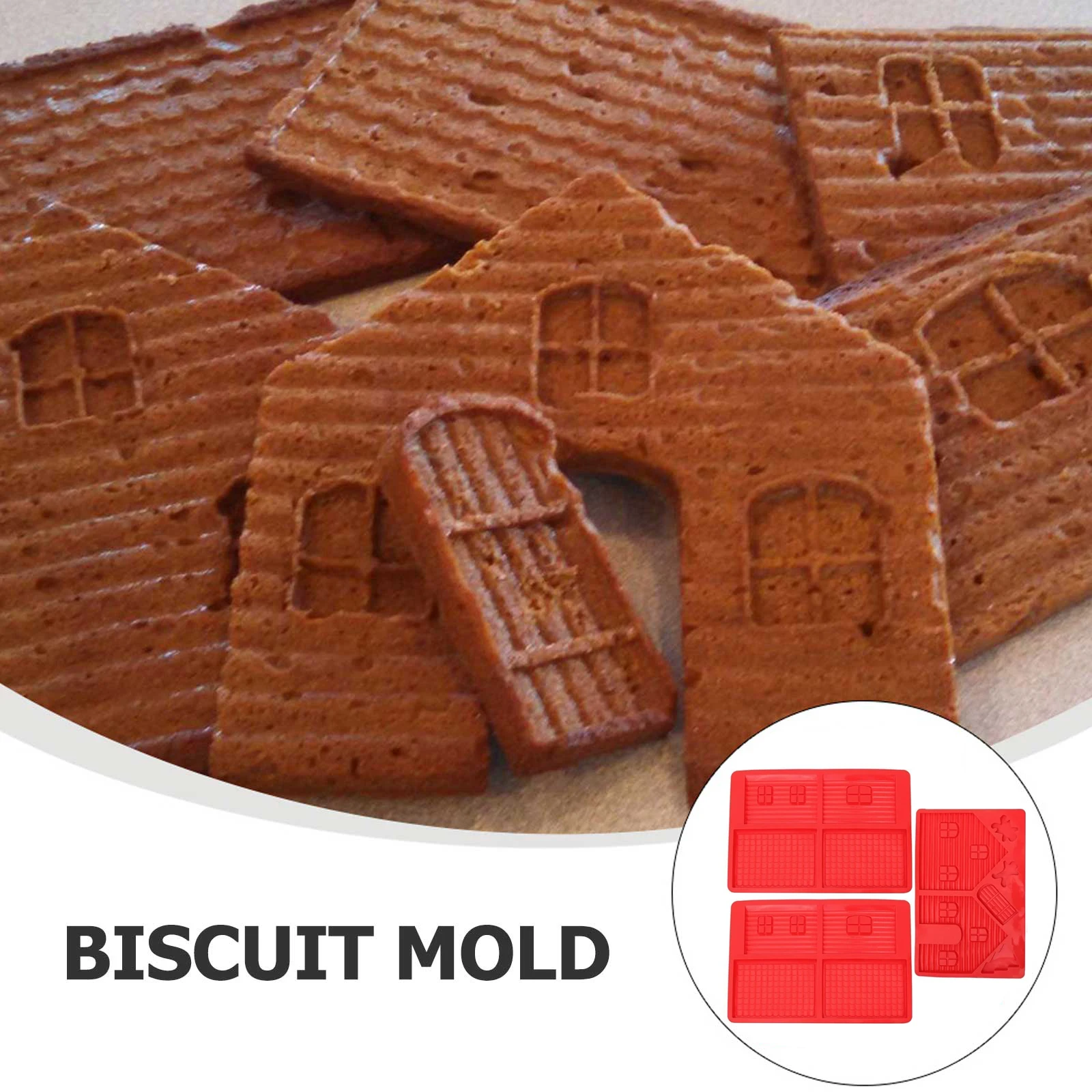 

3 Pcs Baking Mold Set Biscuit Moulds Silicone for Holiday Molds Fondant Christmas Tree Gingerbread House