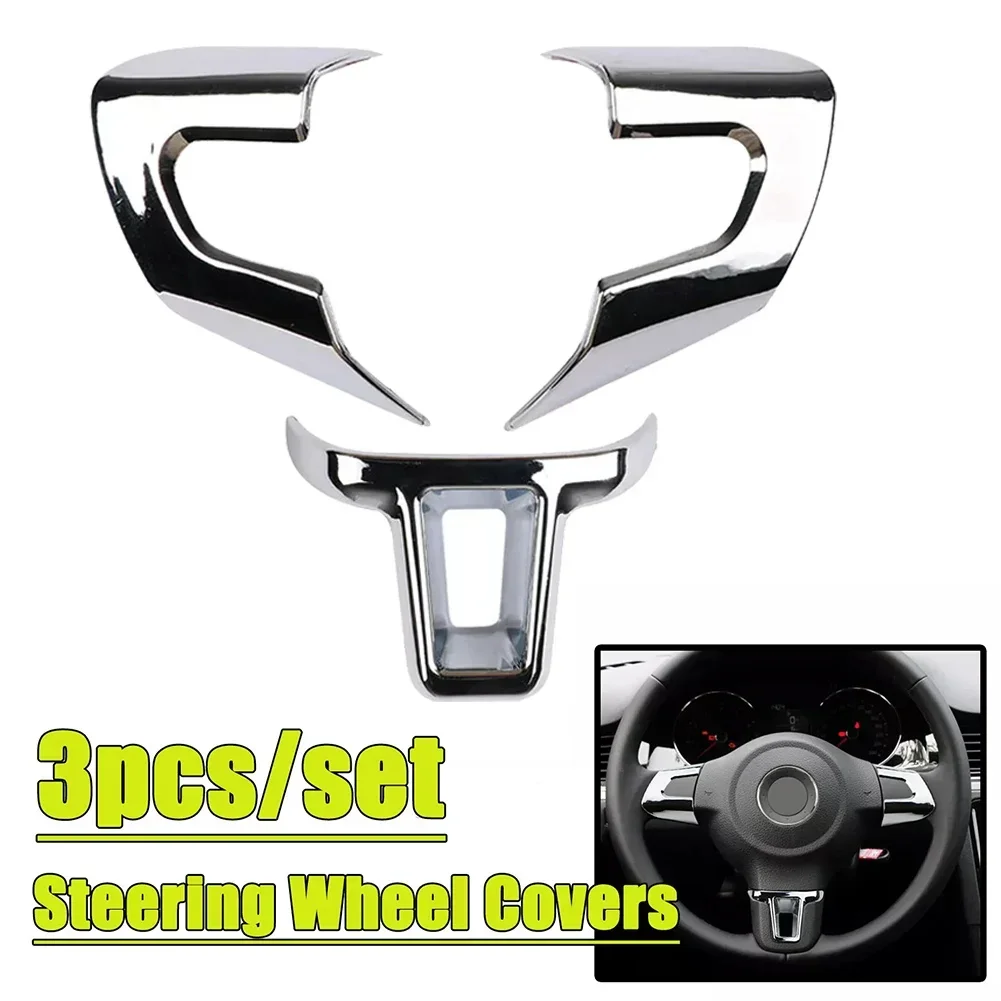 

ABS Chrome Car Steering Wheel Decoration Cover Trim Sticker Fit For Golf 6 MK6 For MK5 Steering Wheel Sticker Cover Styling