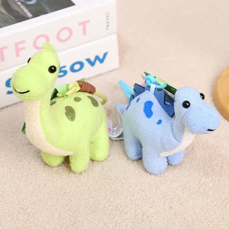 Cartoon Jurassic Dinosaurs Plush Keyring Simulation Tyrannosaurus Rex Plush Stuffed Toy Backpack Decor Pendant Keyring Kids Gift