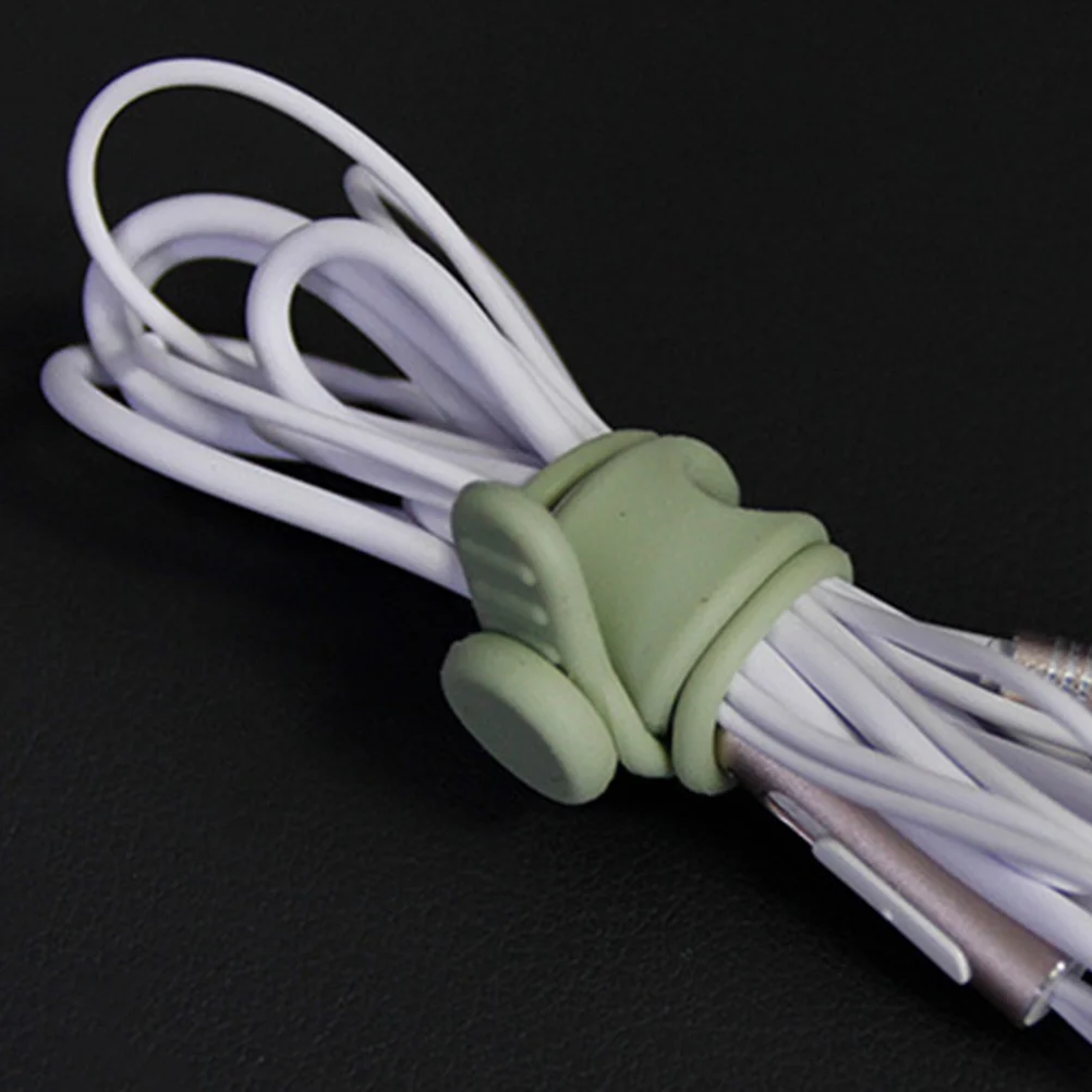 

20pcs Premium Silicone Cable Ties Cord Wraps Wire Organizer for Data Cables USB Chargers Earphones Headphones Cable Management