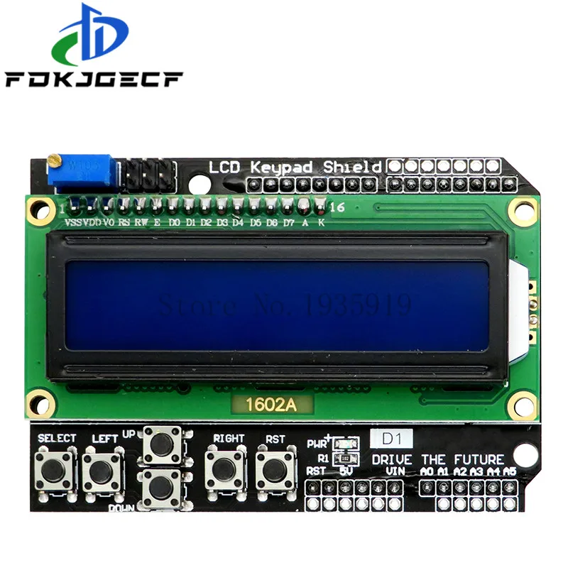Picture 3: 1PCS LCD Keypad Shield LCD1602 LCD 1602 Module Display For Arduino ATMEGA328 ATMEGA2560 raspberry pi UNO blue screen
