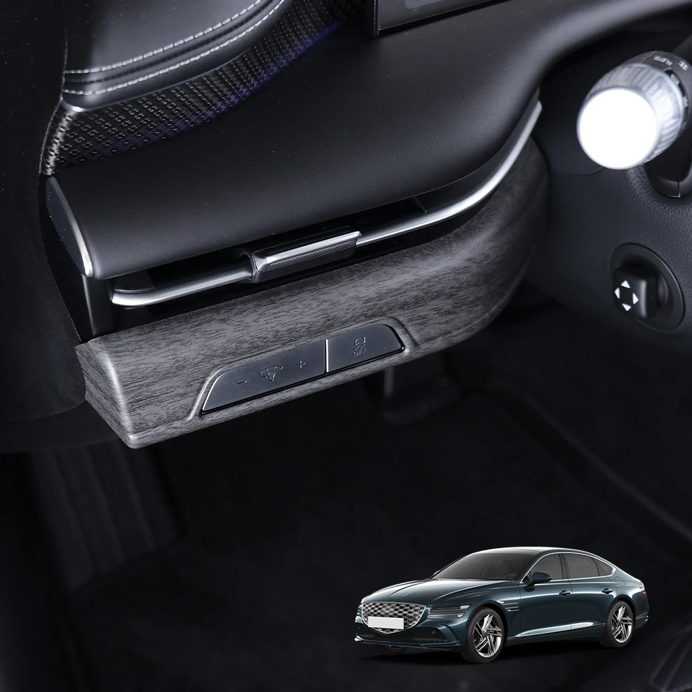 ل Genesis G80 RG3 2025 LHD ألياف الكربون سيارة الداخلية ABS العلوي تعديل غطاء أزرار ملحقات الكسوة