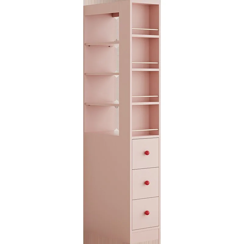 Dopamine magic painted solid wood bookcase pink cherry blossom multi-function