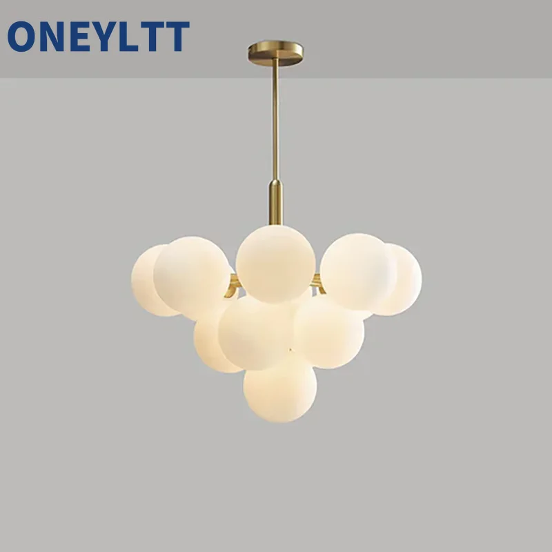 

Светильник для гостиной в кремовом стиле, французский минималистичный светильник-пузырь, светильник для главной спальни, квартира-чердак, подвесной светильник на пустой лестнице