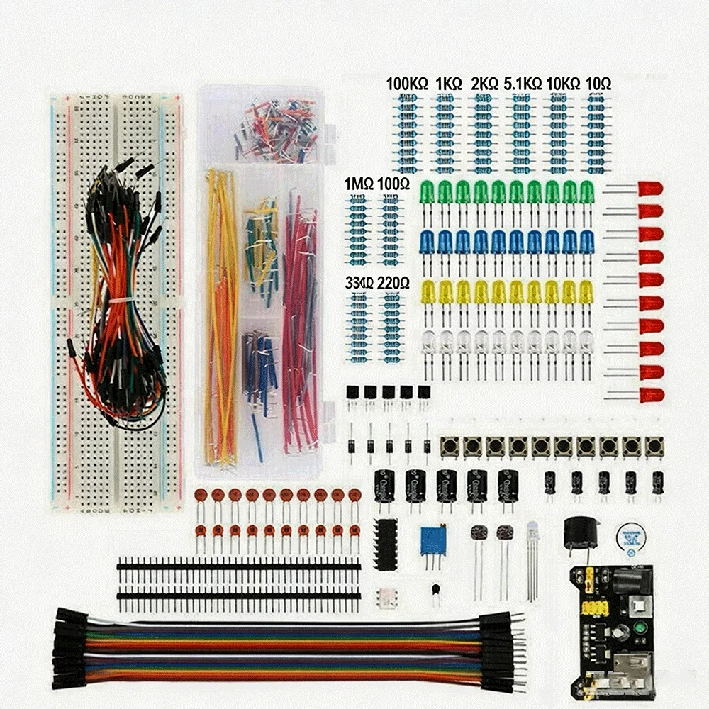 830Pcs Arduino UNO Starter Kit Solderless Breadboard DIY Electronic Components Set with 830 Tie-Points for Beginners