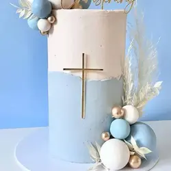 Christening Baptism Cake Accessories Cross Charm Topper Acrylic Cupcake Topper, Baptism Cake Topper, Christening Cake Topper