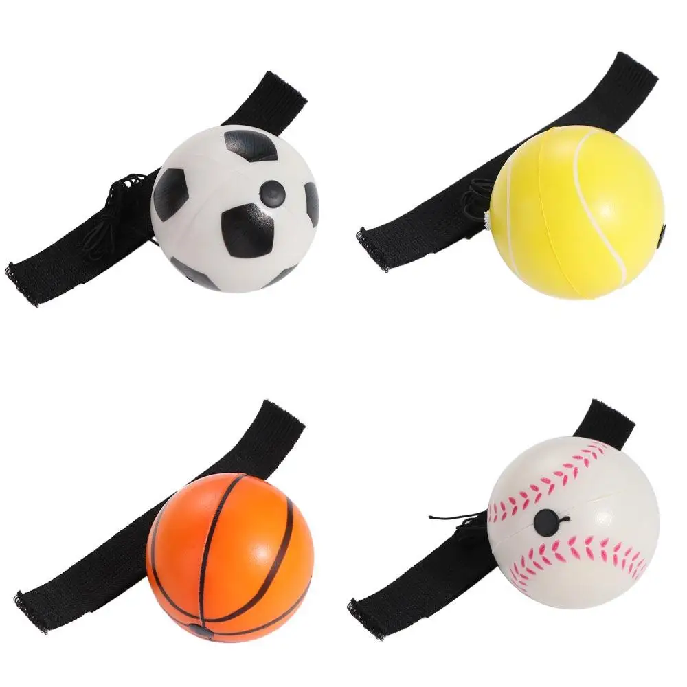 On String Elastic Bouncing Return Ball Boring Exercise Sports Hand Rebound Ball Baseball Tennis Bouncy Ball With Elastic Strap