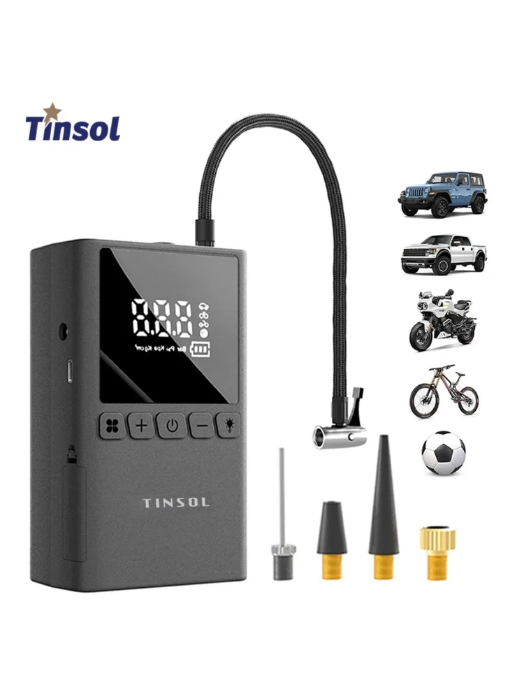 AliExpress TINSOL Portable Electric Bicycle Air Pump 150PSI Wireless Tire Inflator suitable for bicycles, balls, motorcycles, and cars
