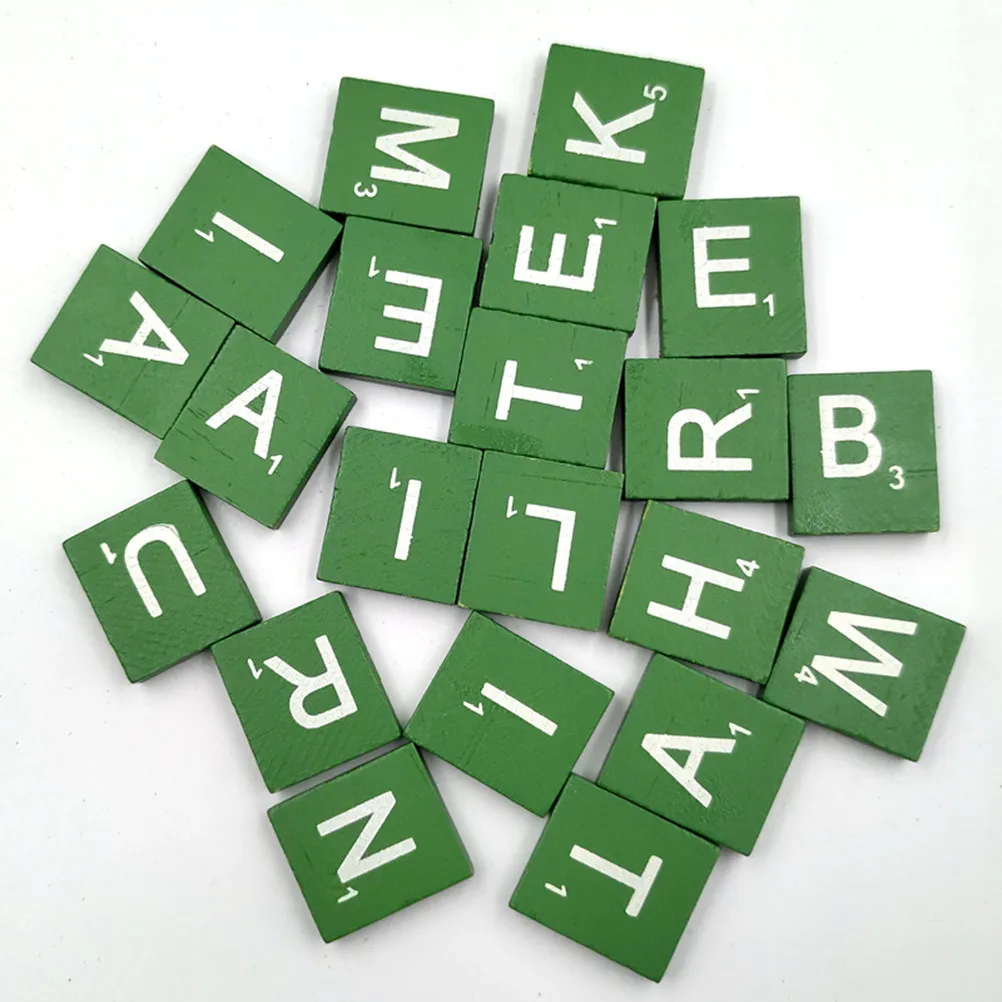 100Pcs Eco-Friendly Wooden Cubes Smooth Surface Alphabet DIY Craft Kit for Children Teachers Rustic Theme Party