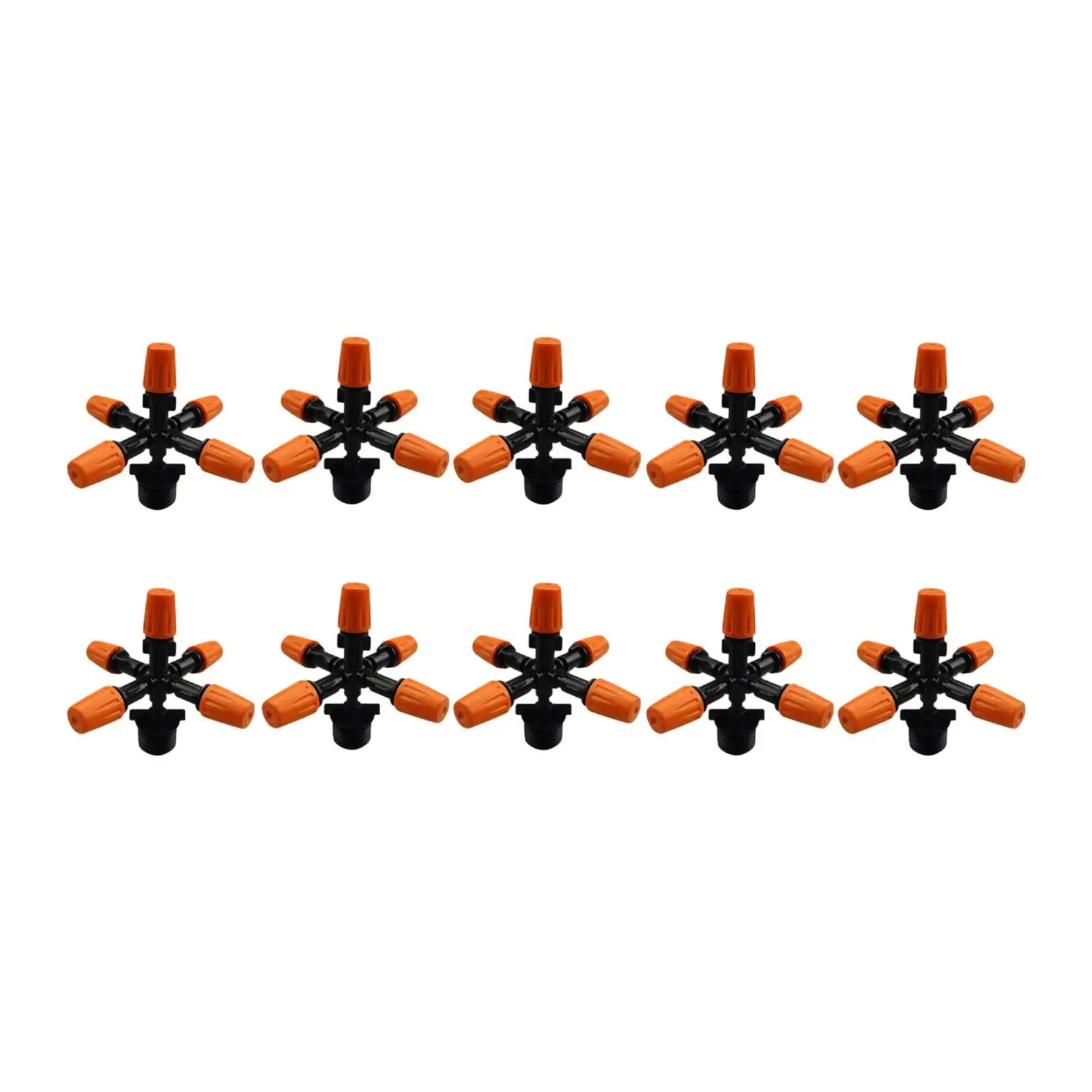 

10Pcs Garden Water Sprinkler Adjustable Thread Five Head 360° Rotating for Watering System Agriculture Yard Grass Field Balcony