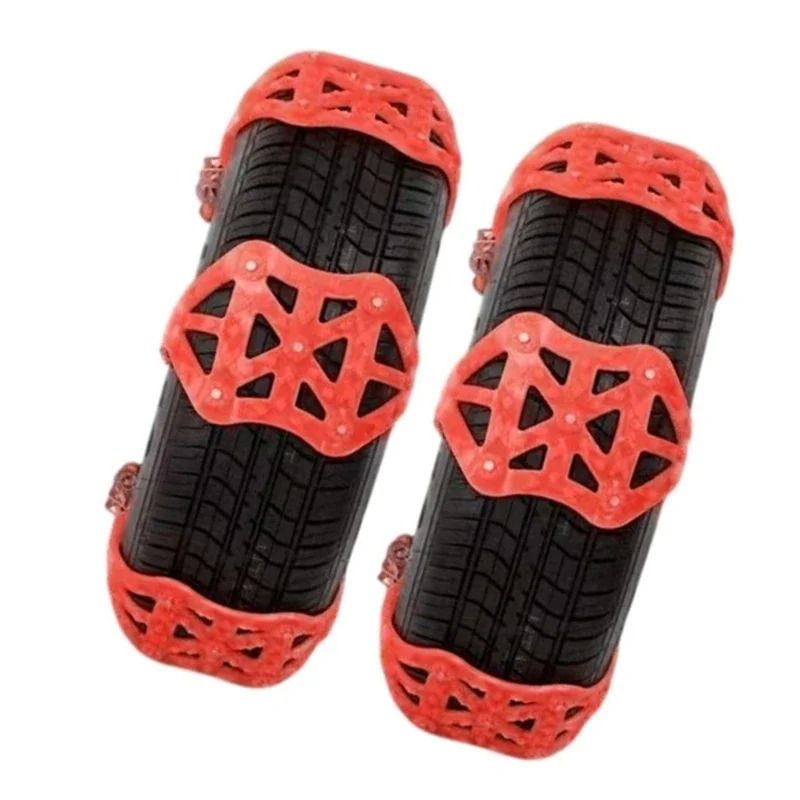 4PCS Strong Against Slip Snow Fetters For 165 245mm Tires SUV Car Permanent Rubber Winter Road Pull Grip D7YA
