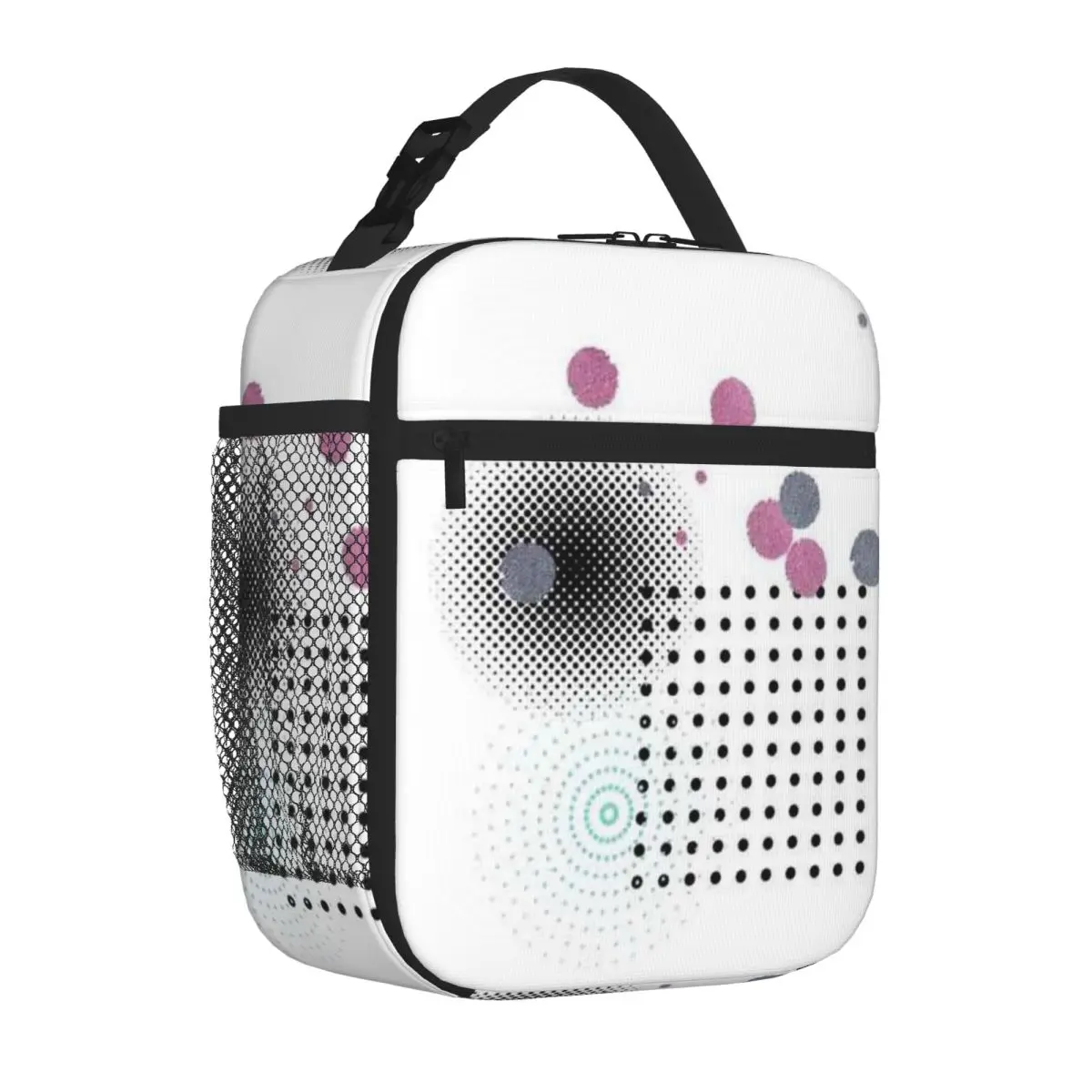 Bestselling Funny Polka Dot Splicing Color Neoprene Lunch Bag Children Outing Carry Lunch Bag