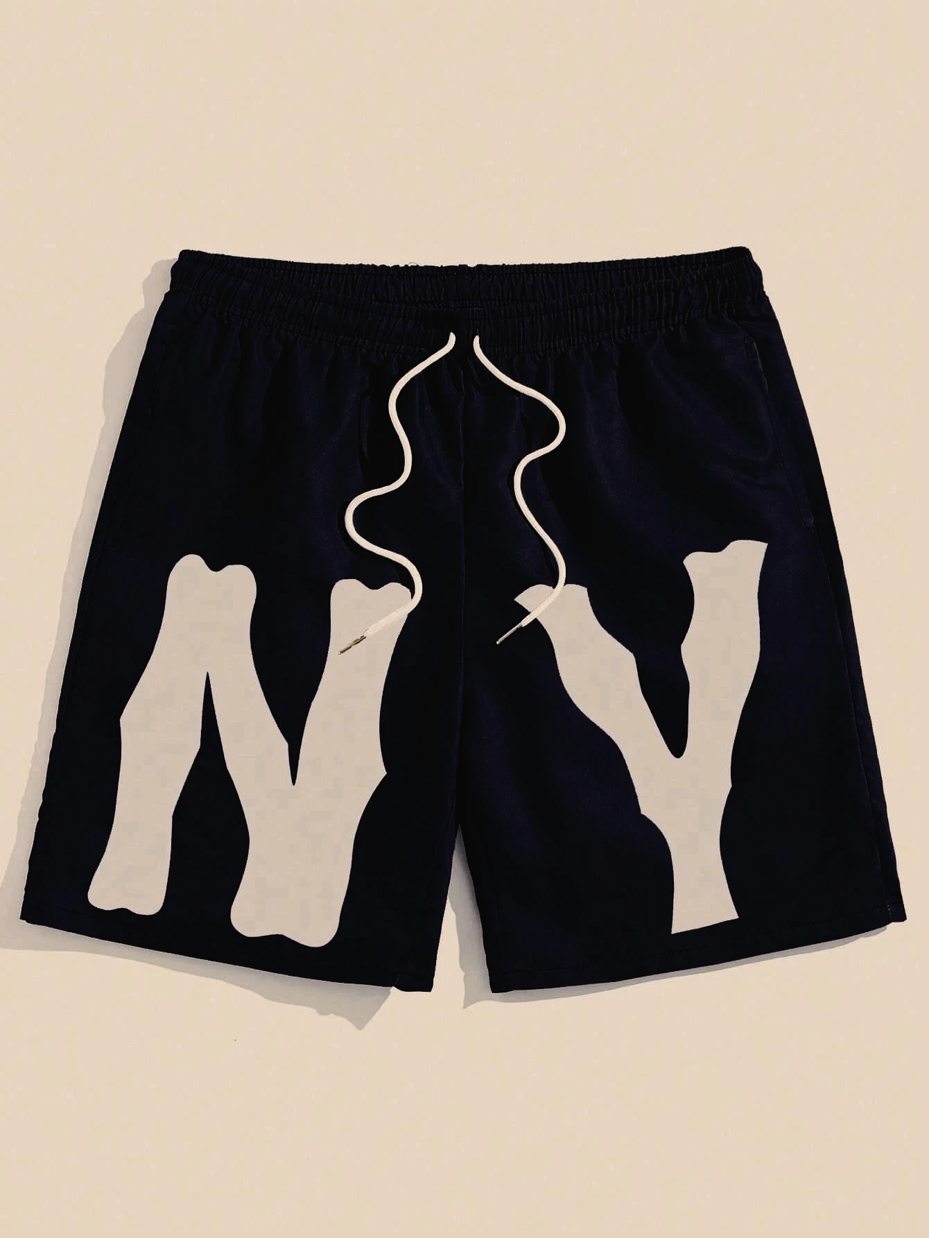 

Men's NY Letter Print Shorts, Summer Comfortable Casual Five-point Pants, Trendy Street Men's Clothing Suitable for Daily Wear