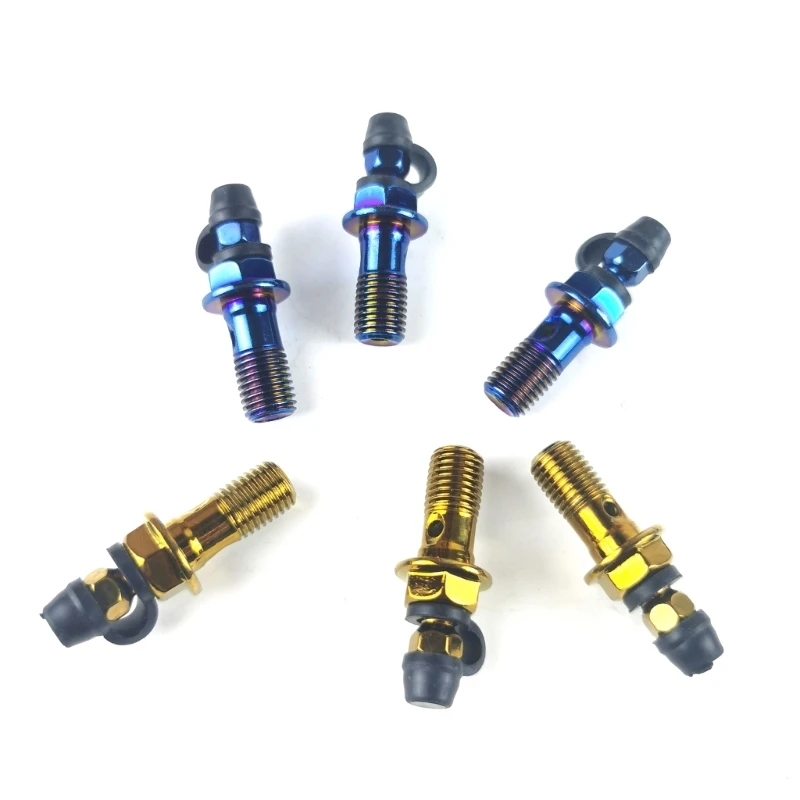 31GJ 1 Pair Stainless Hollow Brake Bolt Hardware for M10x1.25 Brake Line Repair Use