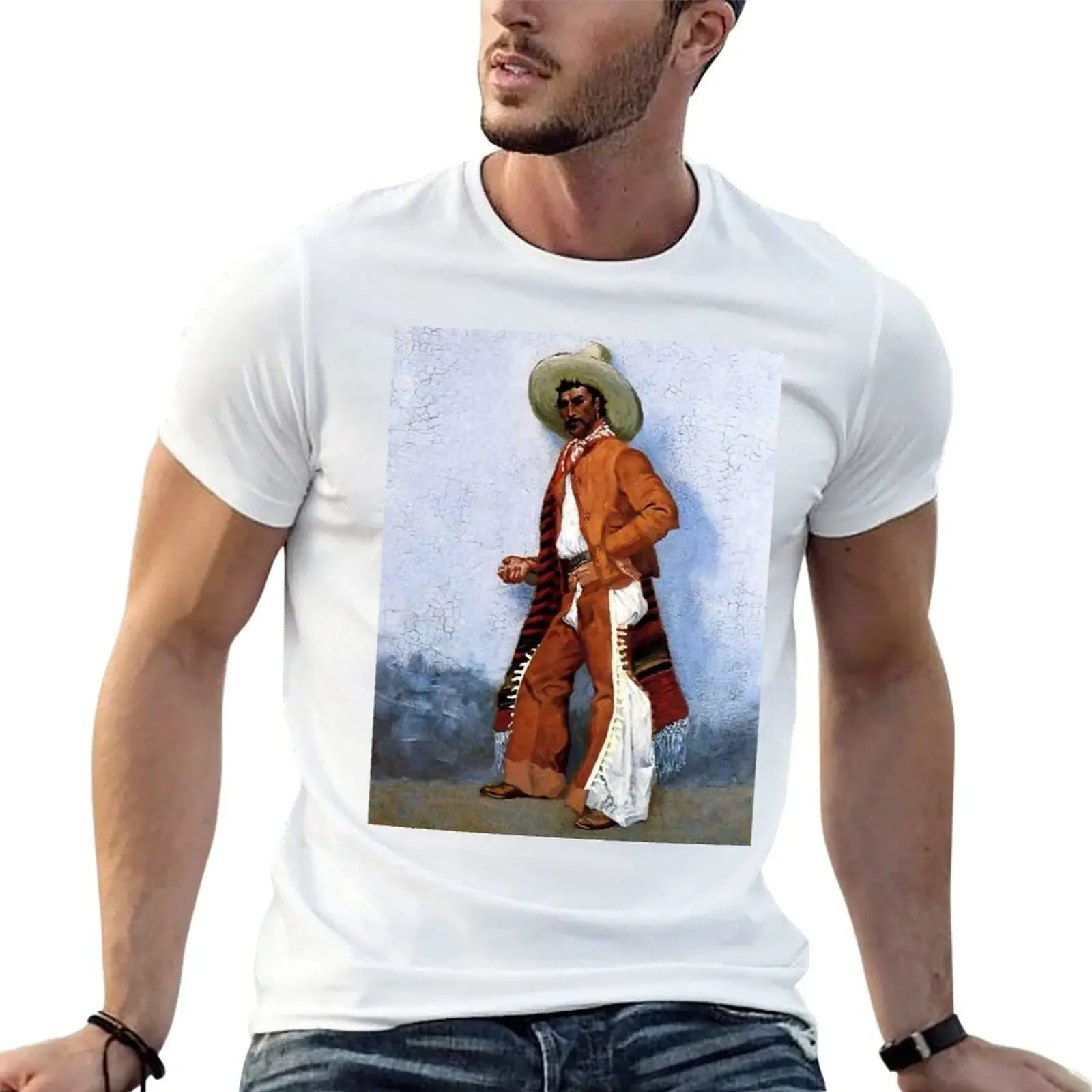 “A Vaquero” Western Art by Frederick Remington T-Shirt graphic t shirt vintage summer top summer tops plain shirts men