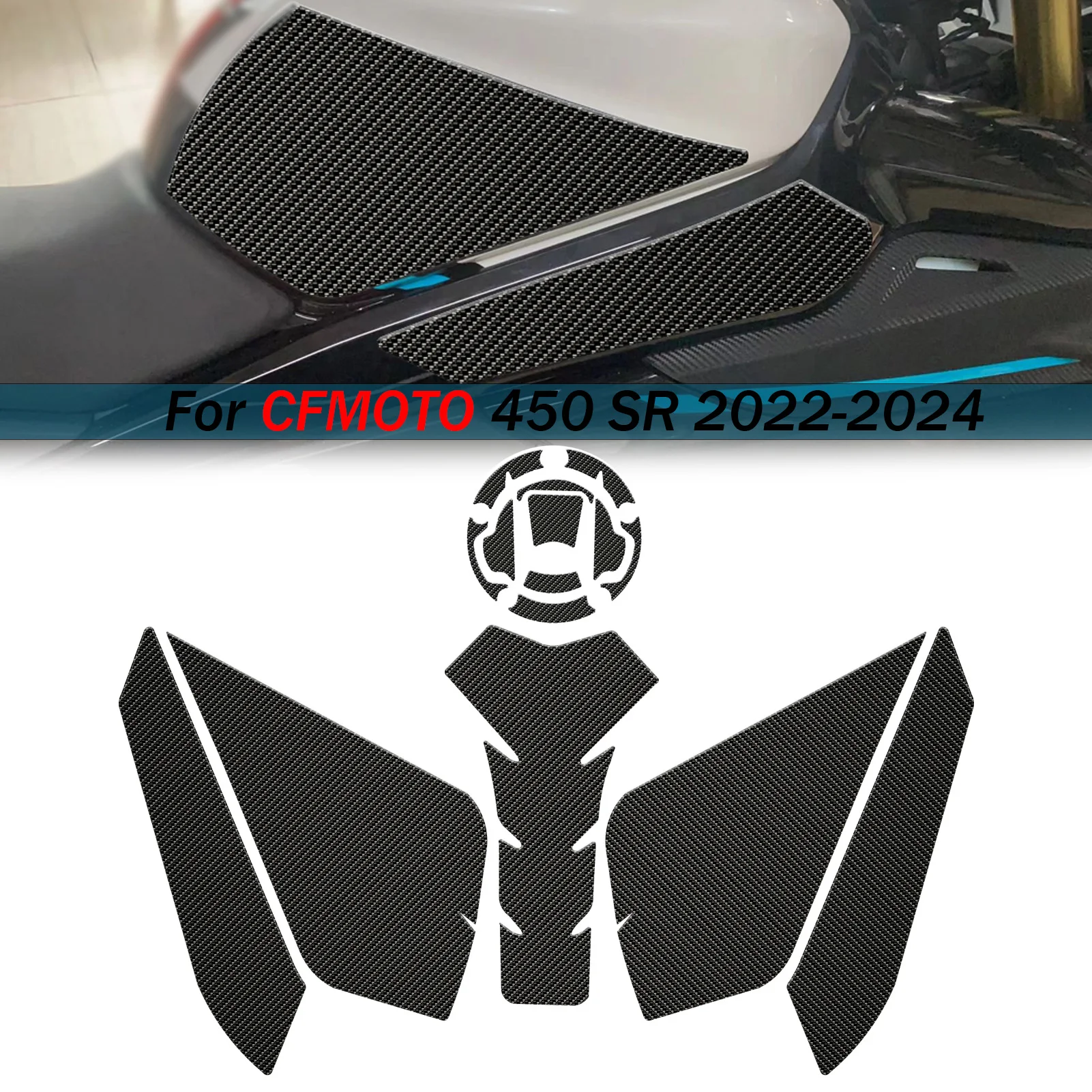 

For 450SR Motorcycle Anti Slip Fuel Tank Stickers Gas Cap Oil Protect Pad For CFMOTO 450 SR Motorcycle Sticker Accessories